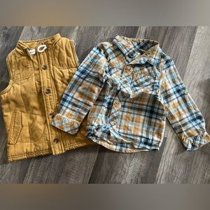 Toddler Boy Shirt & Matching Vest